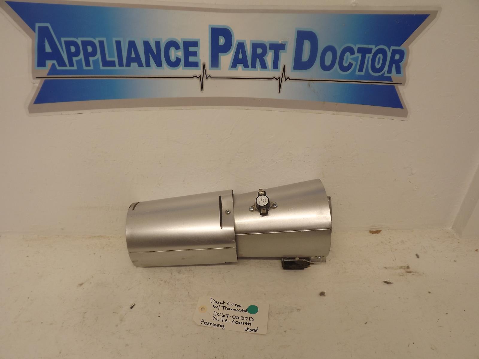 Samsung Dryer DC67-00137B DC47-00017A Duct Cone w/Thermostat Used Samsung Dryer DC67-00137B DC47-00017A Duct Cone w/Thermostat Used